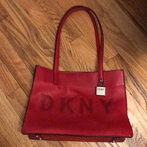 Red leather DKNY bag